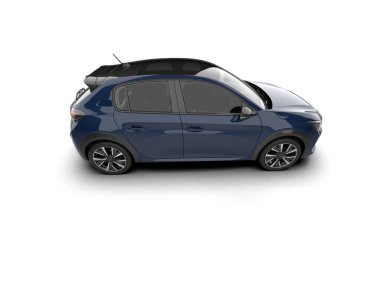 Modern araba beyaz arka planda izole edilmiş. 3d resimleme