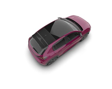 Modern araba beyaz arka planda izole edilmiş. 3d resimleme