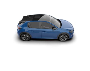 Modern araba beyaz arka planda izole edilmiş. 3d resimleme