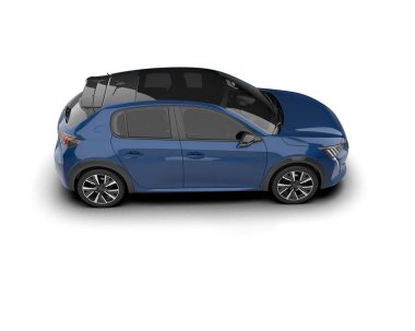 Modern araba beyaz arka planda izole edilmiş. 3d resimleme