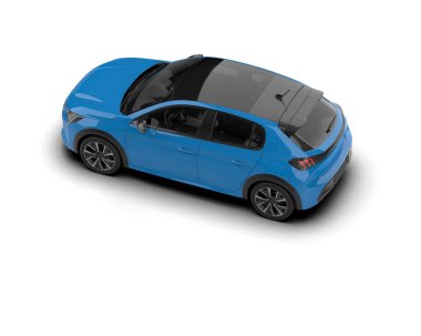 Modern araba beyaz arka planda izole edilmiş. 3d resimleme