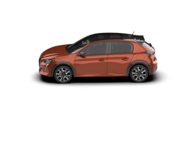 Modern araba beyaz arka planda izole edilmiş. 3d resimleme