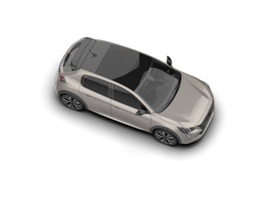 Modern araba beyaz arka planda izole edilmiş. 3d resimleme