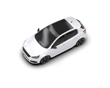  Üç boyutlu illüstrasyon. Modern araba beyaz arkaplanda izole edildi. 