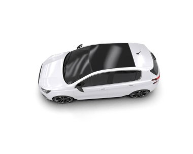  Üç boyutlu illüstrasyon. Modern araba beyaz arkaplanda izole edildi. 