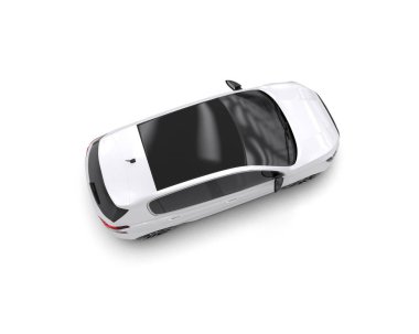  Üç boyutlu illüstrasyon. Modern araba beyaz arkaplanda izole edildi. 