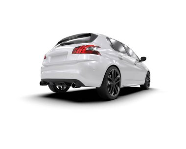  Üç boyutlu illüstrasyon. Modern araba beyaz arkaplanda izole edildi. 