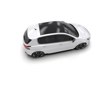  Üç boyutlu illüstrasyon. Modern araba beyaz arkaplanda izole edildi. 