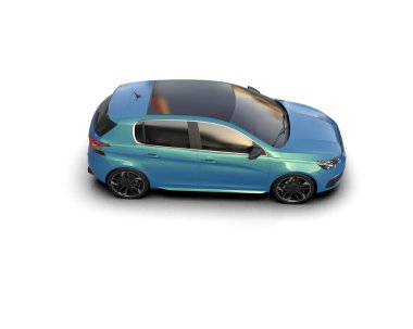  Üç boyutlu illüstrasyon. Modern araba beyaz arkaplanda izole edildi. 