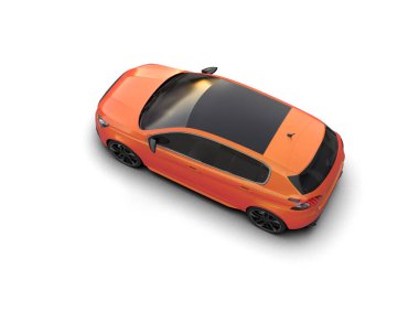 Modern araba beyaz arka planda izole edilmiş. 3d illüstrasyon
