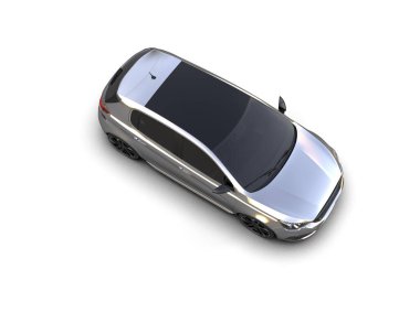 Modern araba beyaz arka planda izole edilmiş. 3d illüstrasyon