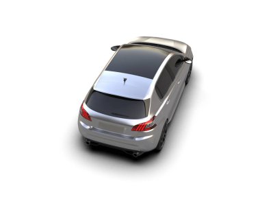 Modern araba beyaz arka planda izole edilmiş. 3d illüstrasyon