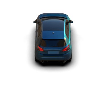 Modern araba beyaz arka planda izole edilmiş. 3d illüstrasyon