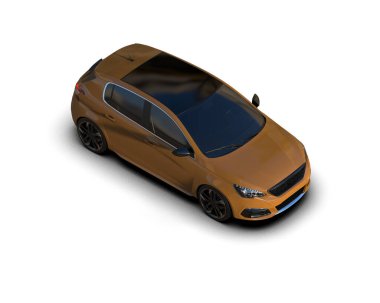 Modern araba beyaz arka planda izole edilmiş. 3d illüstrasyon