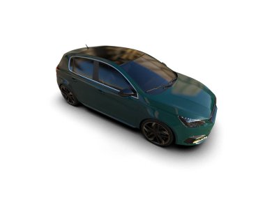 Modern araba beyaz arka planda izole edilmiş. 3d illüstrasyon