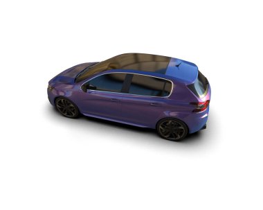 Modern araba beyaz arka planda izole edilmiş. 3d illüstrasyon