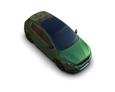 Modern araba beyaz arka planda izole edilmiş. 3d illüstrasyon