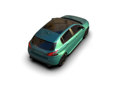 Modern araba beyaz arka planda izole edilmiş. 3d illüstrasyon