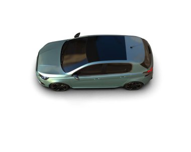 Modern araba beyaz arka planda izole edilmiş. 3d illüstrasyon