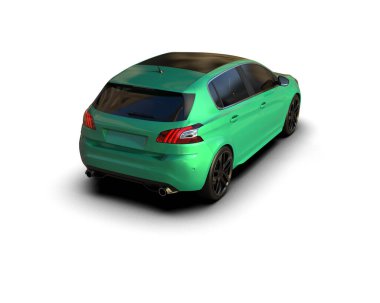 Modern araba beyaz arka planda izole edilmiş. 3d illüstrasyon