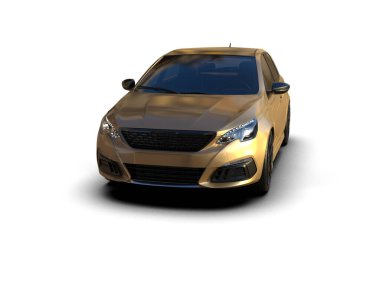 Modern araba beyaz arka planda izole edilmiş. 3d illüstrasyon.  