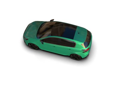 Modern araba beyaz arka planda izole edilmiş. 3d illüstrasyon.  