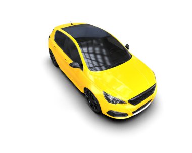 Modern araba beyaz arka planda izole edilmiş. 3d illüstrasyon.  
