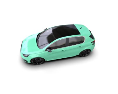 Modern araba beyaz arka planda izole edilmiş. 3d illüstrasyon.  