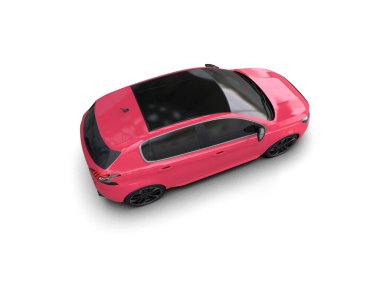 Modern araba beyaz arka planda izole edilmiş. 3d illüstrasyon.  