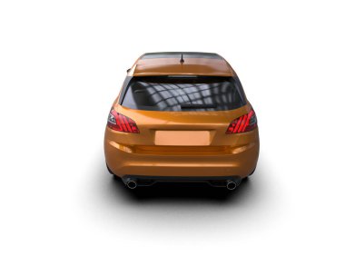 Modern araba beyaz arka planda izole edilmiş. 3d illüstrasyon.  