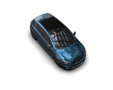 Modern araba beyaz arka planda izole edilmiş. 3d illüstrasyon.  