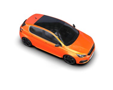Modern araba beyaz arka planda izole edilmiş. 3d illüstrasyon.  