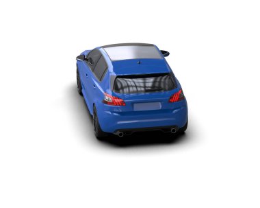 Modern araba beyaz arka planda izole edilmiş. 3d resimleme