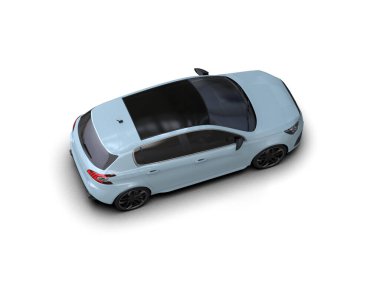 Modern araba beyaz arka planda izole edilmiş. 3d resimleme