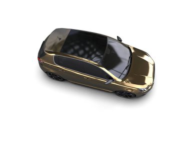 Modern araba beyaz arka planda izole edilmiş. 3d resimleme