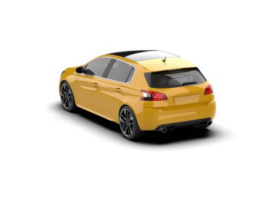 Modern araba beyaz arka planda izole edilmiş. 3d resimleme