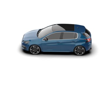 Modern araba beyaz arka planda izole edilmiş. 3d resimleme