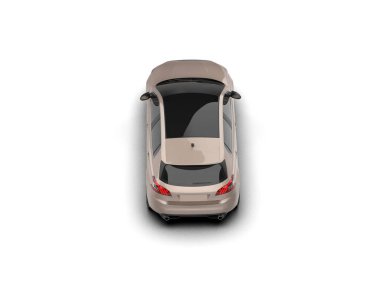 Modern araba beyaz arka planda izole edilmiş. 3d resimleme