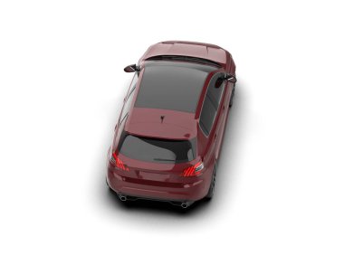 Modern araba beyaz arka planda izole edilmiş. 3d resimleme