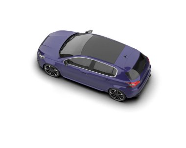 Modern araba beyaz arka planda izole edilmiş. 3d resimleme