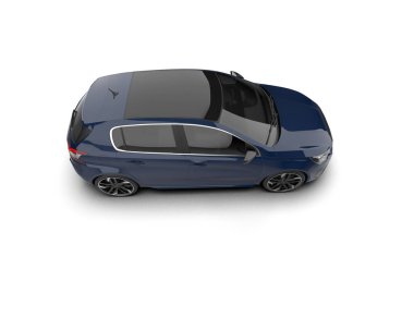 Modern araba beyaz arka planda izole edilmiş. 3d resimleme