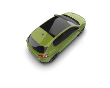 Modern araba beyaz arka planda izole edilmiş. 3d resimleme
