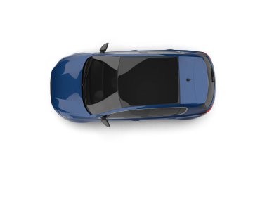 Modern araba beyaz arka planda izole edilmiş. 3d resimleme