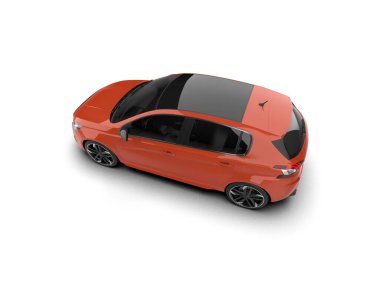 Modern araba beyaz arka planda izole edilmiş. 3d resimleme