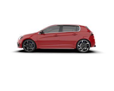 Modern araba beyaz arka planda izole edilmiş. 3d resimleme