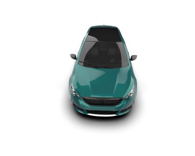 Modern araba beyaz arka planda izole edilmiş. 3d resimleme