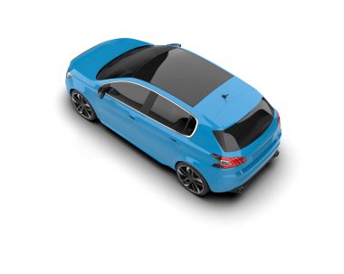 Modern araba beyaz arka planda izole edilmiş. 3d resimleme