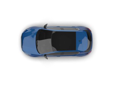 Modern araba beyaz arka planda izole edilmiş. 3d resimleme