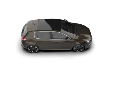 Modern araba beyaz arka planda izole edilmiş. 3d resimleme