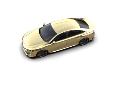 Modern araba beyaz arka planda izole edilmiş. 3d resimleme